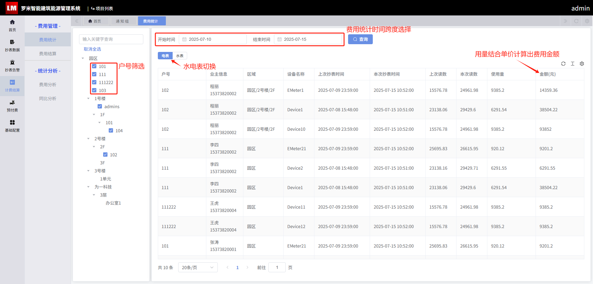 费用统计
